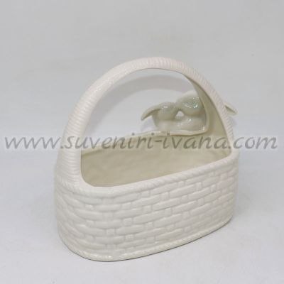 керамична кошничка за великденски яйца или украса