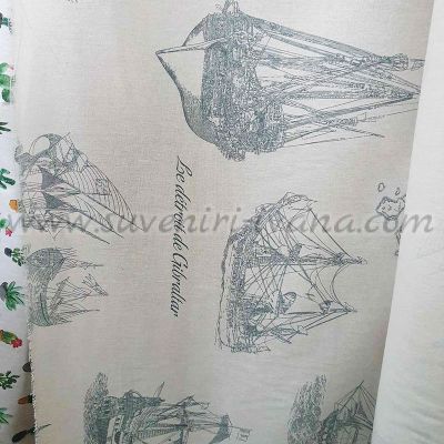 Декоративен плат с ретро кораби и карти