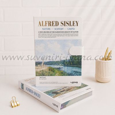 Луксозен тефтер Alfred Sisley „Речен пейзаж“ с магнитна закопчалка